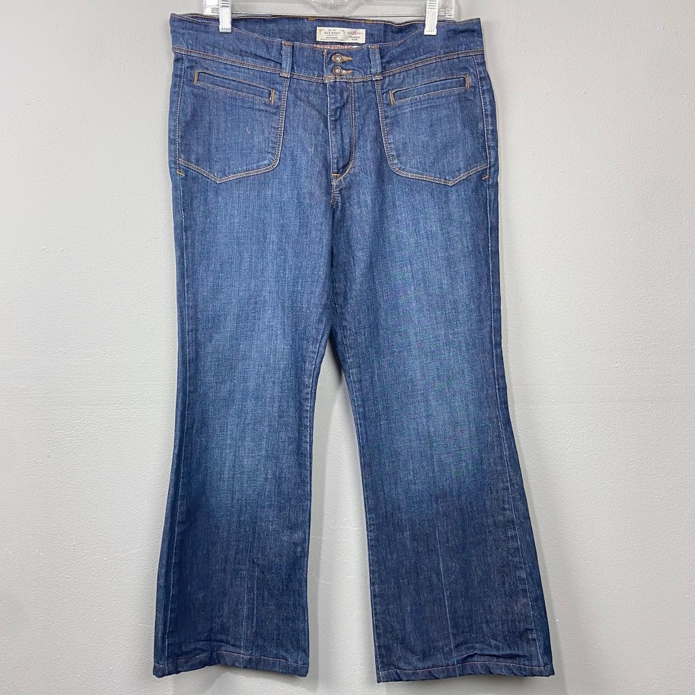 Vintage Y2K Old Navy Jeans Sz 12‎ Run Small Classic Rise Bootcut Denim Dark Wash